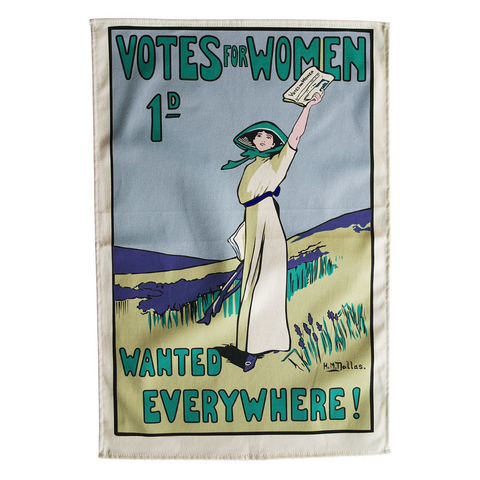 Votes for Women Wanted Tea Towel