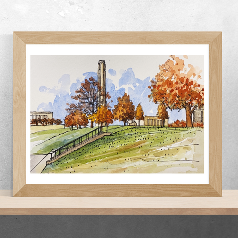 "Memorial in Fall" JQ Watercolor Print