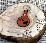 KC Heart Leather Keychain