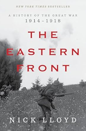 The cover for the Eastern Front is black and white image of two German soldiers climbing up a grassy hill. The soldiers are in full uniform, carrying guns and packs.