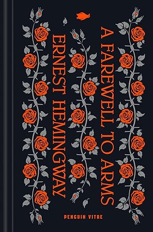 Dark book cover decorated with vertical lines of red roses and gray vines. The title and author’s name are written in bold red capital letters, arranged vertically along the right and left sides.