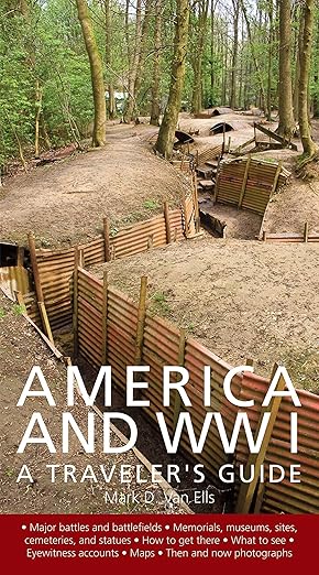 The cover is a colored photograph of a trench in modern day. There are green trees seen in the background. 