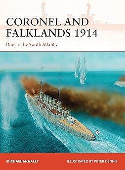 Illustrated cover depicting a naval battle with a warship under fire, smoke rising, and water splashes from incoming shells