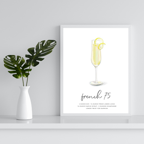 French 75 Cocktail Art Print