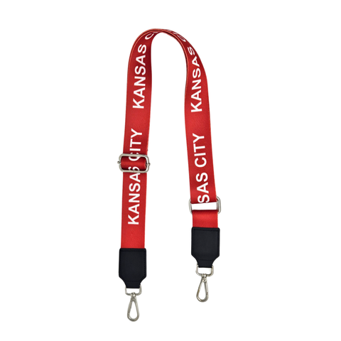 Red strap with 'Kansas City' text on a white background