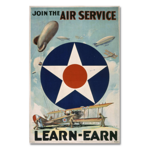 "Learn Earn" Air Service Poster
