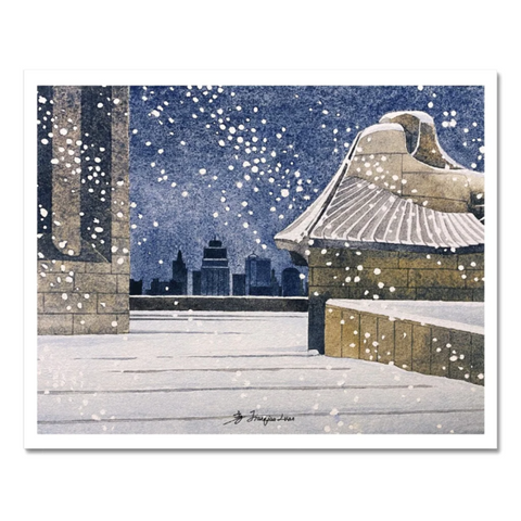"Memorial with Snow" JQ Watercolor Print
