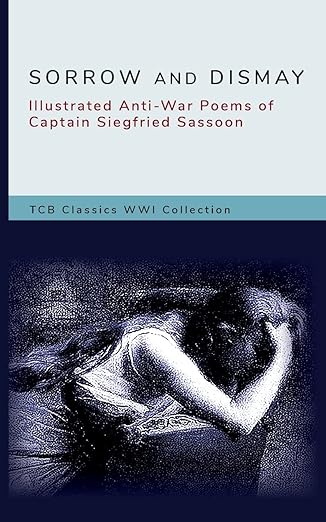 The cover for Sorrow and Dismay is a dark illustration of a woman covering her head and bent over. 