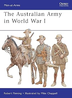 Illustrated cover showing Australian soldiers in WWI Uniforms. One soldier rides on a horse. 
