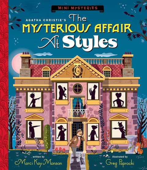 Book cover of 'The Mysterious Affair at Styles' by Agatha Christie, illustrated by Greg Paprocki.