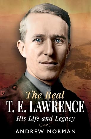 The cover shows a colorful illustration of T.E. Lawrence and in the background a desert scene. 
