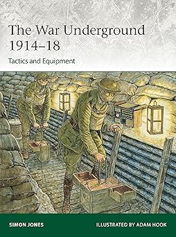 Illustrated cover showing a trench and two soldiers in uniform and wearing masks about to push the plunger on explosives. 