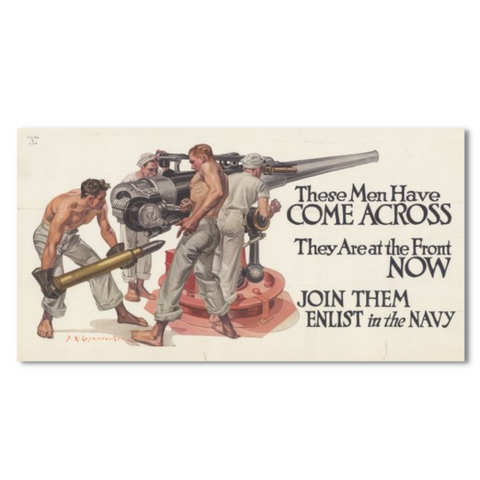 "These Men Have Come Across" Navy Poster