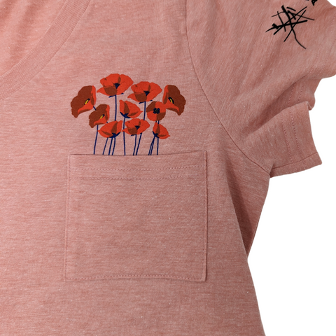 Poppy Drop-Hem Pocket T-Shirt
