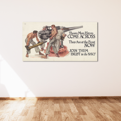 "These Men Have Come Across" Navy Poster